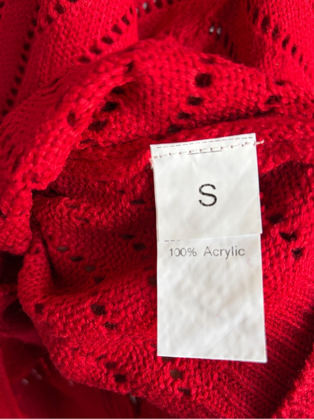 Women's Red Knit Acrylic Sweater - Small
